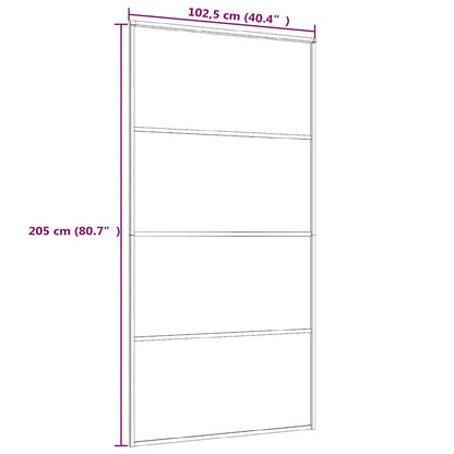 Sliding Door ESG Glass and Aluminium 102.5x205 cm White