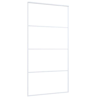 Sliding Door Frosted ESG Glass and Aluminium 102.5x205 cm White