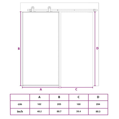 Sliding Door Frosted ESG Glass and Aluminium 102.5x205 cm White