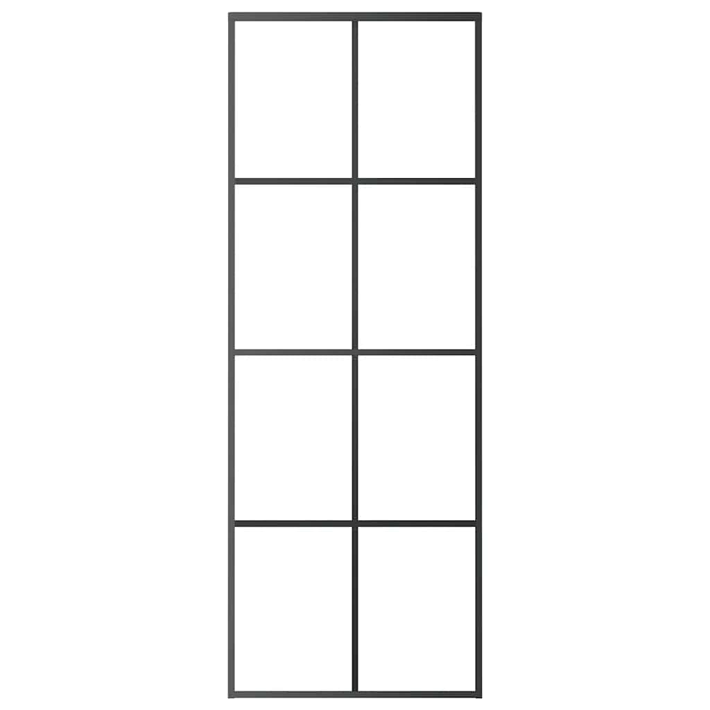 Sliding Door Black 76x205 cm ESG Glass and Aluminium
