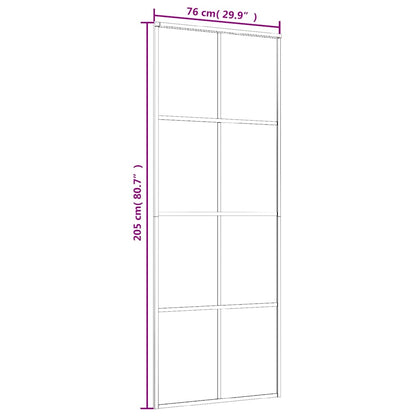 Sliding Door ESG Glass and Aluminium 76x205 cm White