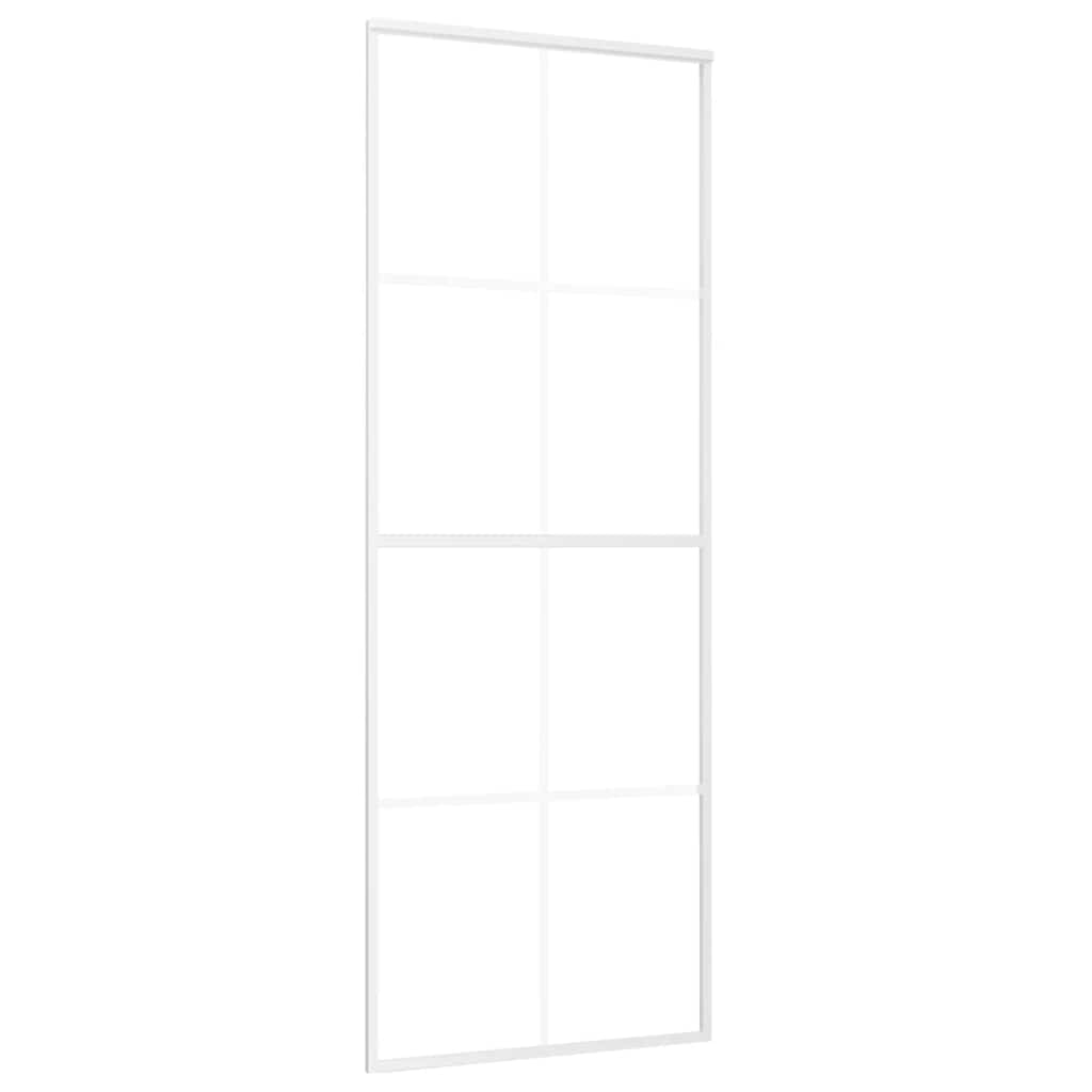 Sliding Door Frosted ESG Glass and Aluminium 76x205 cm White