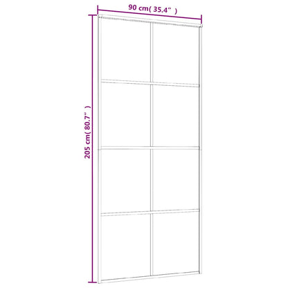 Sliding Door ESG Glass and Aluminium 90x205 cm White