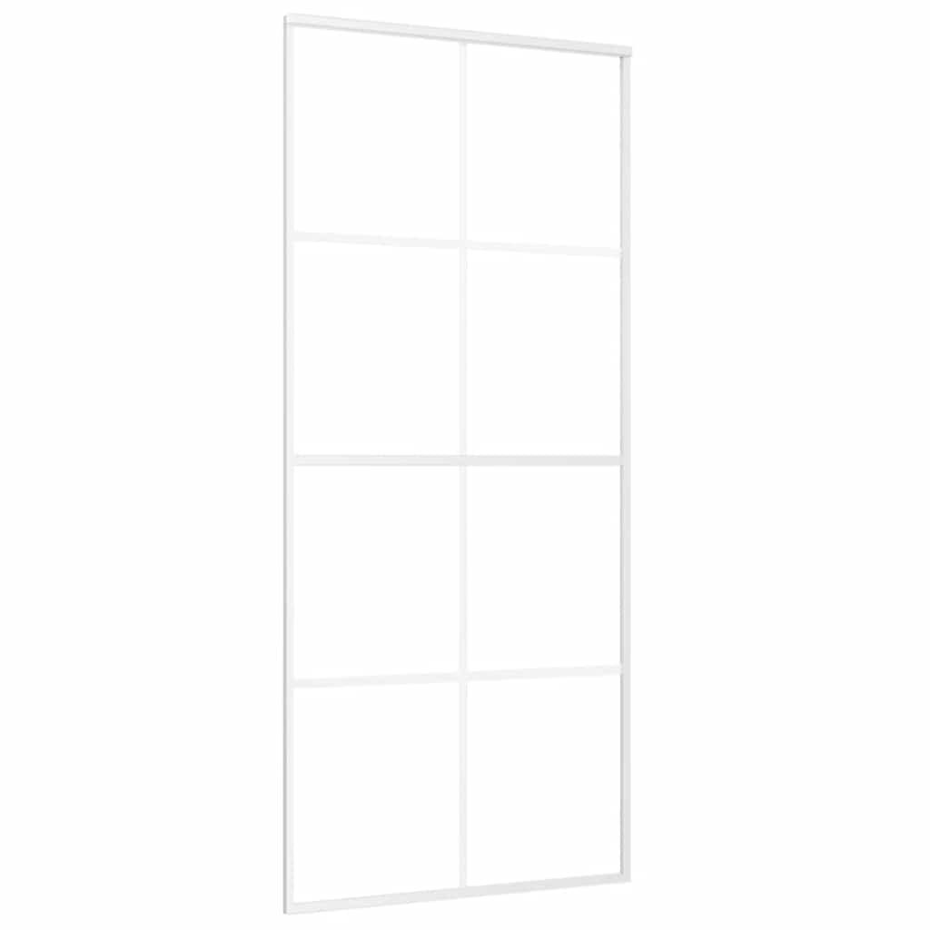 Sliding Door Frosted ESG Glass and Aluminium 90x205 cm White