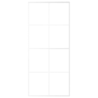 Sliding Door Frosted ESG Glass and Aluminium 90x205 cm White