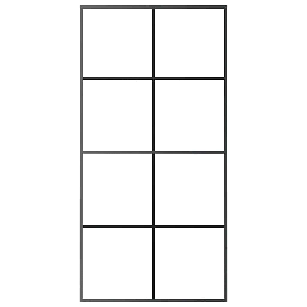 Sliding Door Black 102.5x205 cm ESG Glass and Aluminium