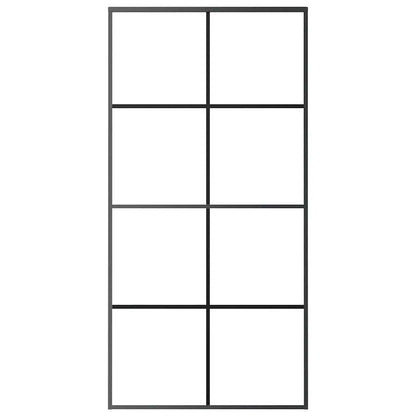 Sliding Door Black 102.5x205 cm ESG Glass and Aluminium