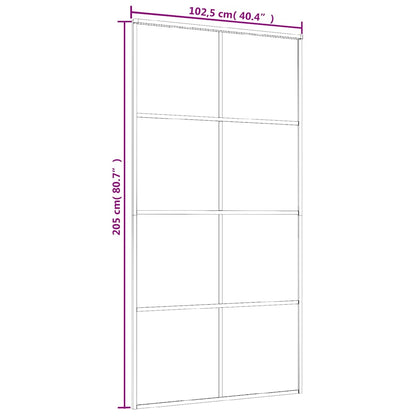 Sliding Door Black 102.5x205 cm ESG Glass and Aluminium