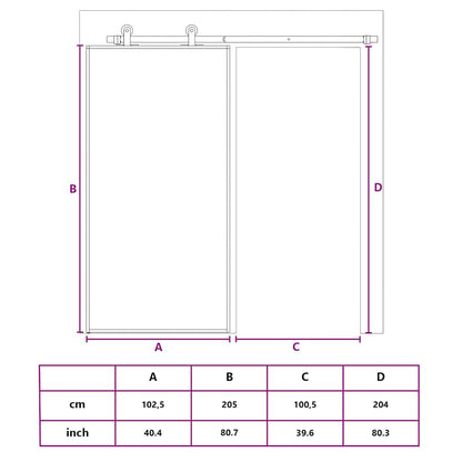 Sliding Door ESG Glass and Aluminium 102.5x205 cm White