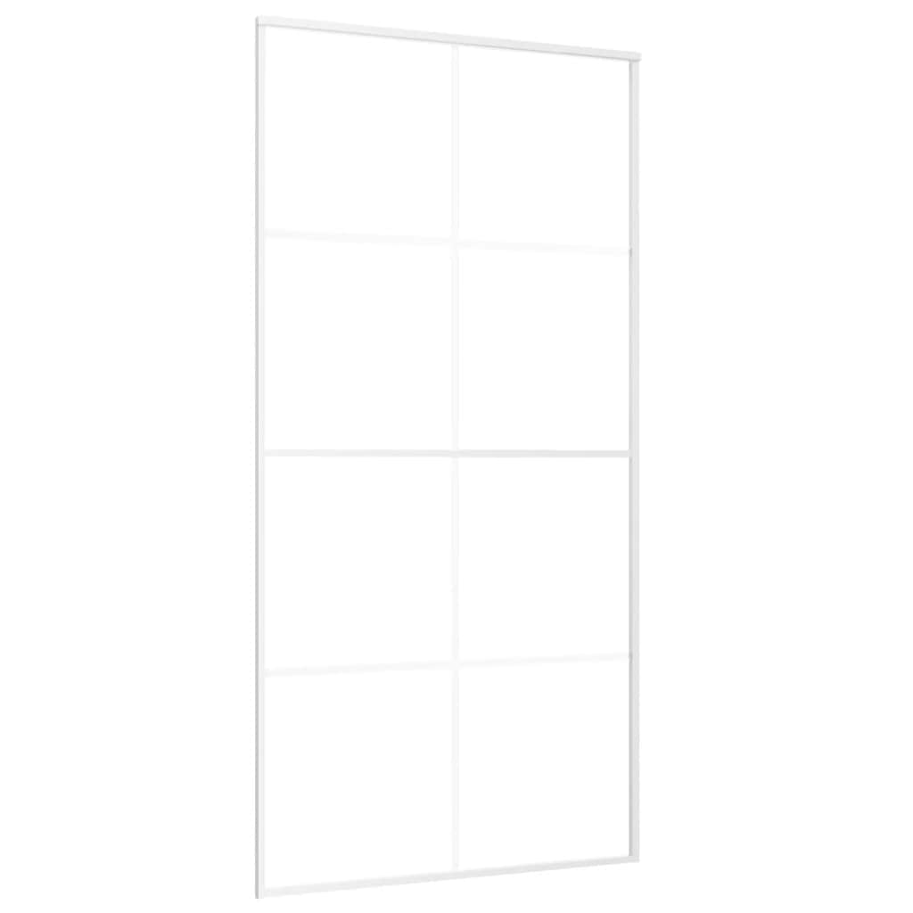 Sliding Door Frosted ESG Glass and Aluminium 102.5x205 cm White