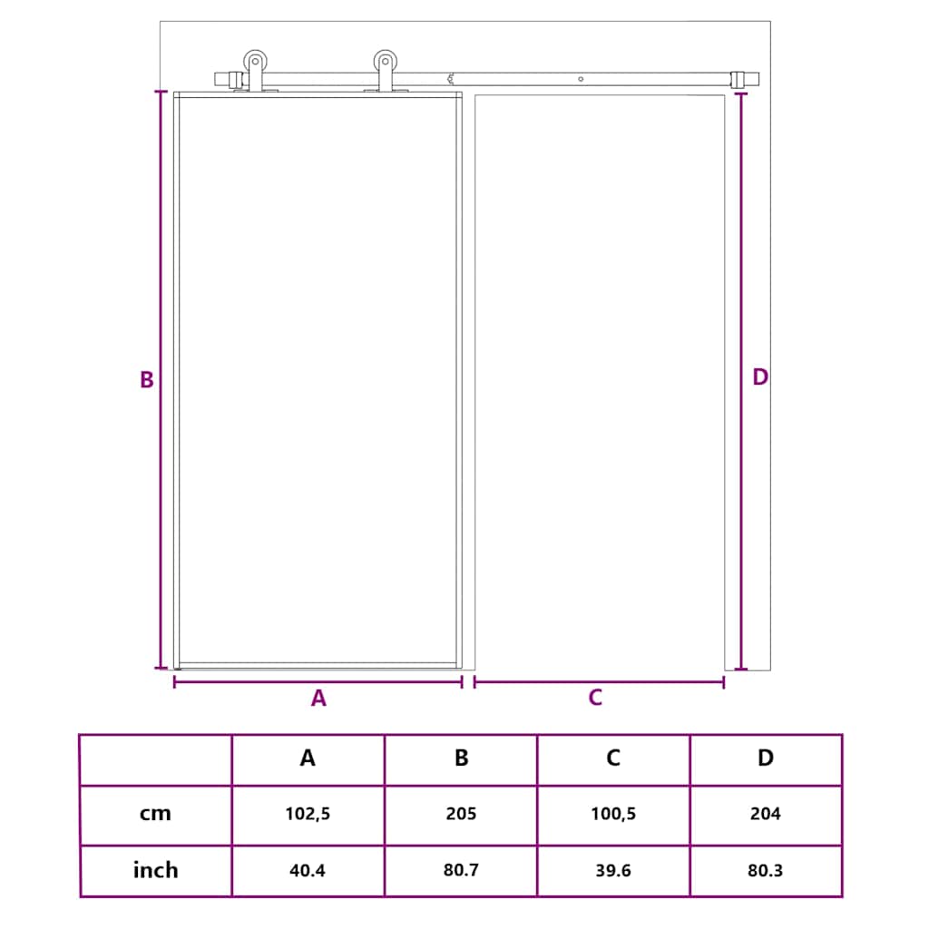 Sliding Door Frosted ESG Glass and Aluminium 102.5x205 cm White