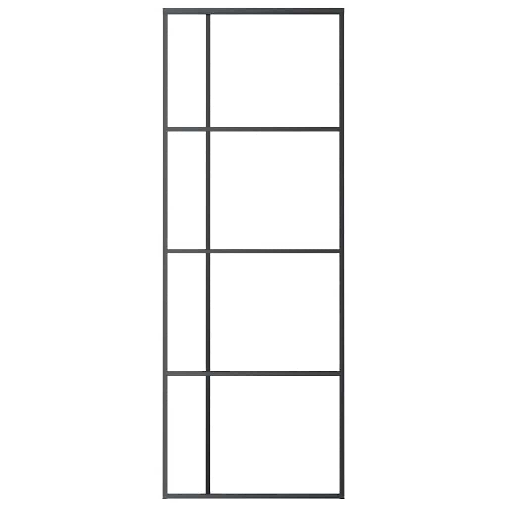 Sliding Door ESG Glass and Aluminium 76x205 cm Black