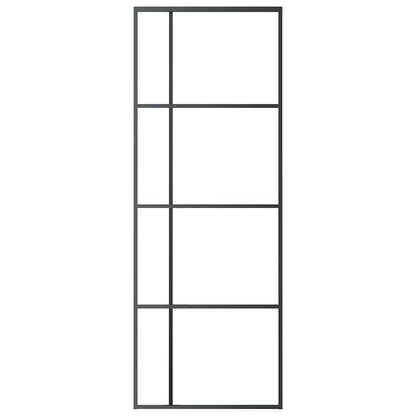 Sliding Door ESG Glass and Aluminium 76x205 cm Black