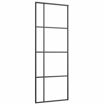 Sliding Door Frosted ESG Glass and Aluminium 76x205 cm Black
