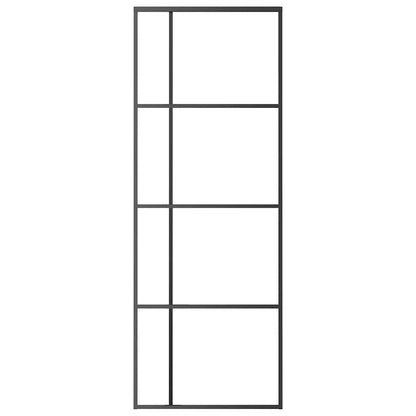 Sliding Door Frosted ESG Glass and Aluminium 76x205 cm Black