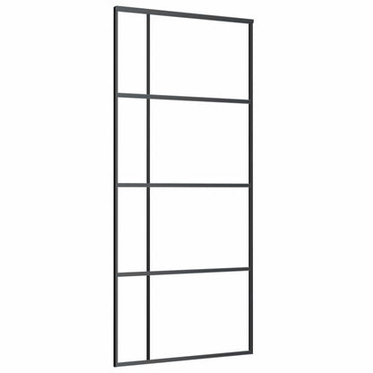 Sliding Door ESG Glass and Aluminium 90x205 cm Black
