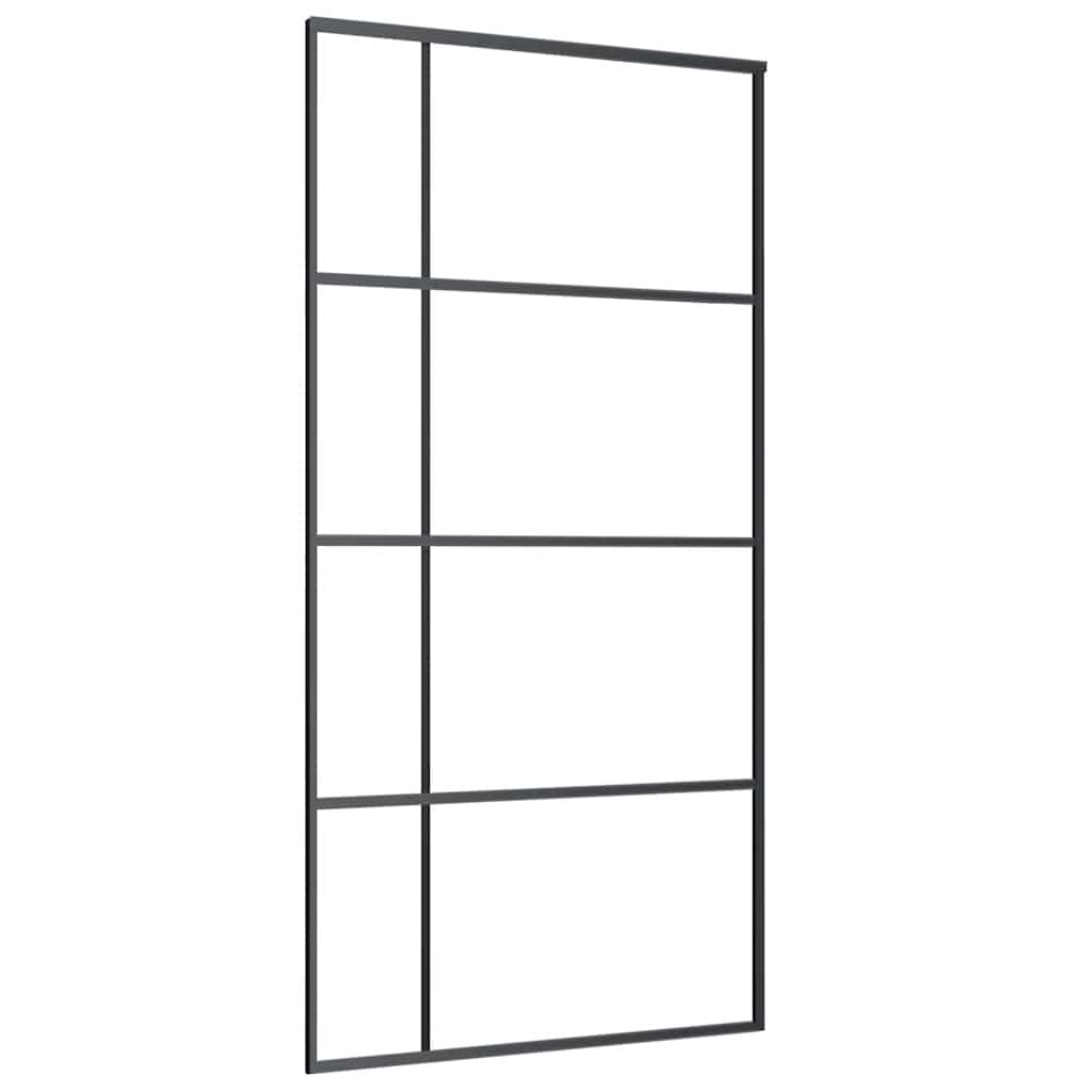 Sliding Door ESG Glass and Aluminum 40.4"x80.7" Black