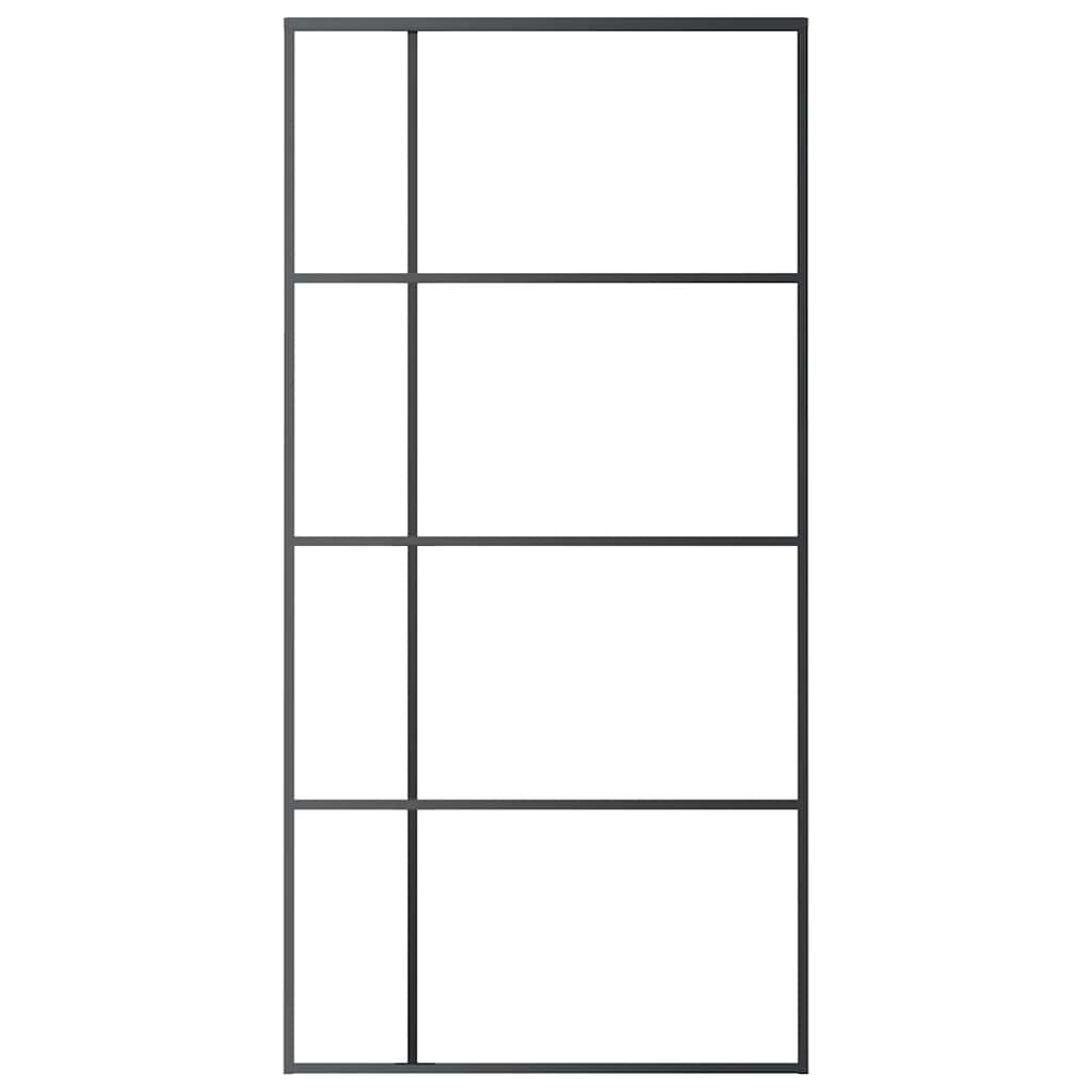 Sliding Door ESG Glass and Aluminum 40.4"x80.7" Black