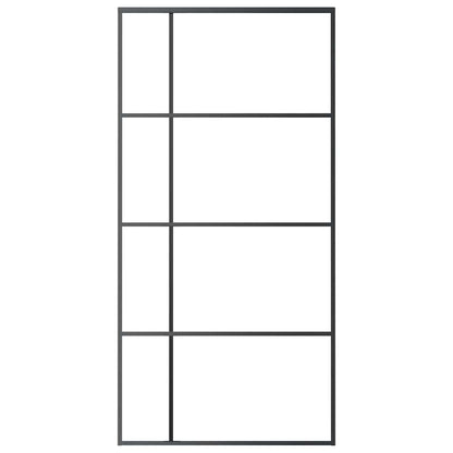 Sliding Door ESG Glass and Aluminum 40.4"x80.7" Black