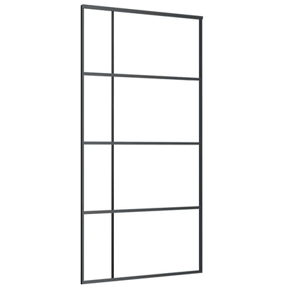 Sliding Door Frosted ESG Glass and Aluminum 40.4"x80.7" Black