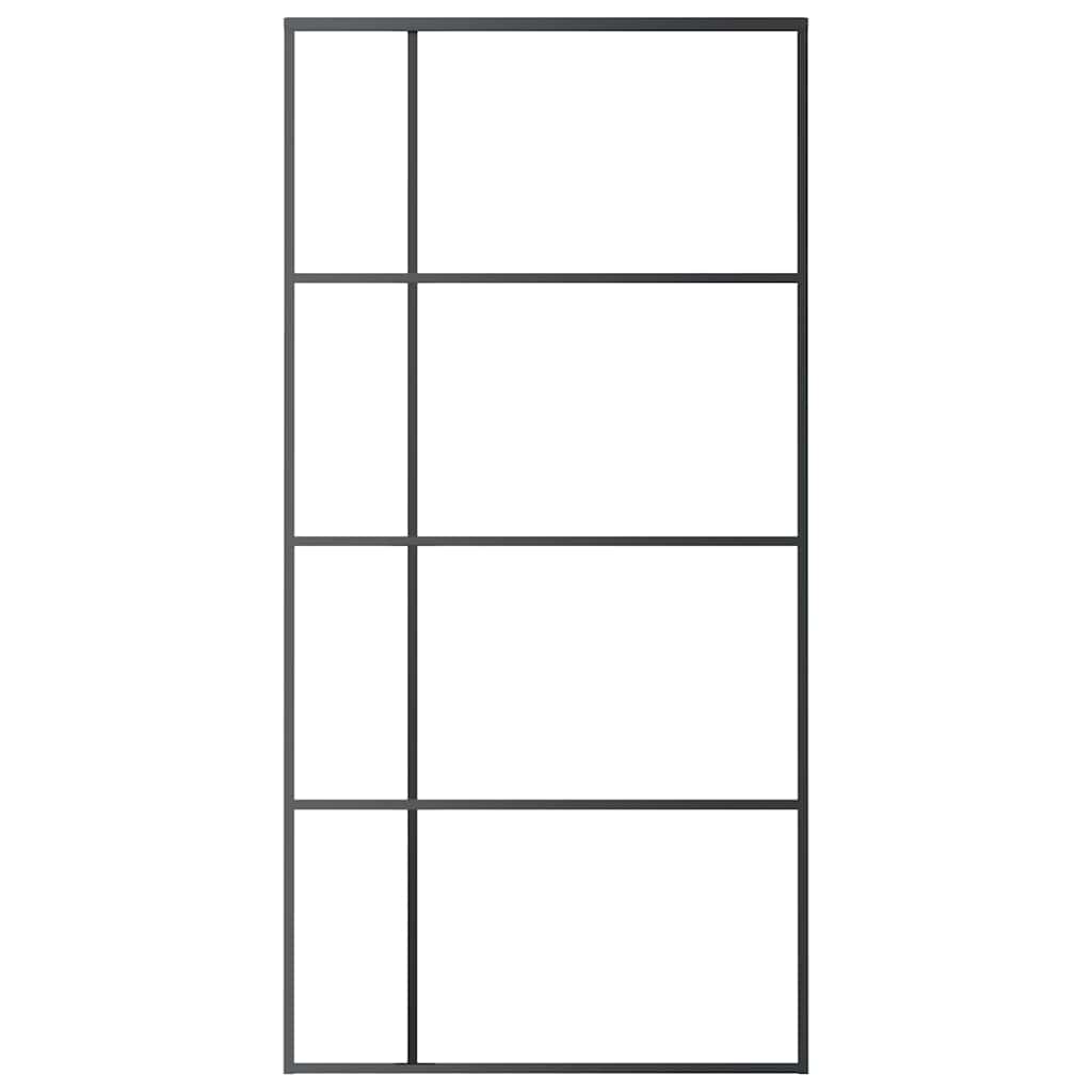 Sliding Door Frosted ESG Glass and Aluminum 40.4"x80.7" Black