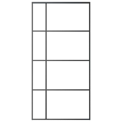 Sliding Door Frosted ESG Glass and Aluminum 40.4"x80.7" Black