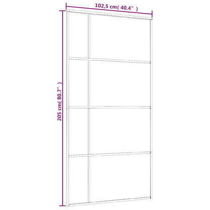 Sliding Door ESG Glass and Aluminium 102.5x205 cm White