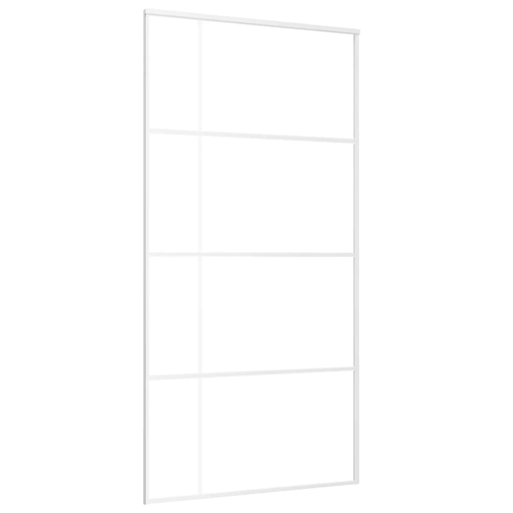 Sliding Door Frosted ESG Glass and Aluminium 102.5x205 cm White