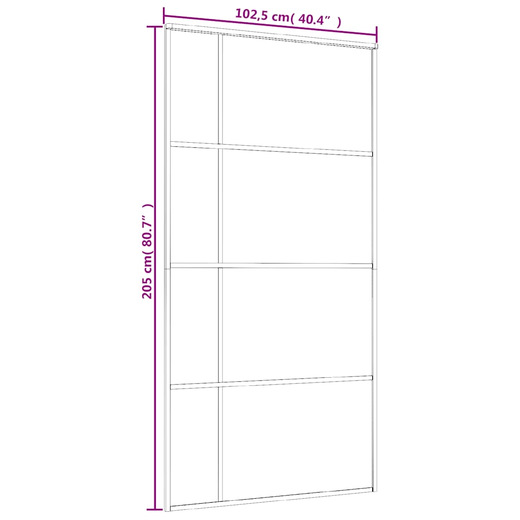 Sliding Door Frosted ESG Glass and Aluminium 102.5x205 cm White