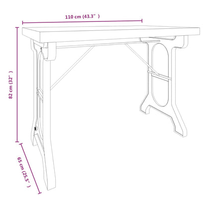 Dining Table 110x65x82 cm Solid Wood Fir and Iron