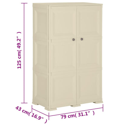 Cabinet | Angora White Wood Design | Plastic | Medium | Cabinet