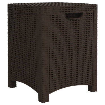 Garden Storage Box 39x39x46 cm PP Rattan Brown