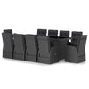 11 Piece Garden Dining Set with Cushions Black Poly Rattan