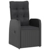 11 Piece Garden Dining Set with Cushions Black Poly Rattan