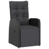 11 Piece Garden Dining Set with Cushions Black Poly Rattan