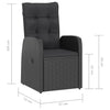 11 Piece Garden Dining Set with Cushions Black Poly Rattan