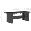 11 Piece Garden Dining Set with Cushions Black Poly Rattan