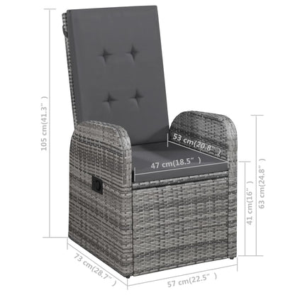 Garden Dining Set | Grey | PE Rattan | Standard |  Removable Covers
