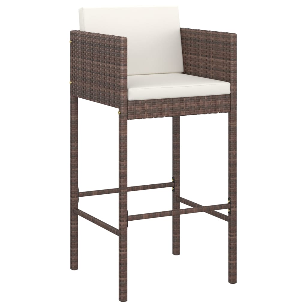 Garden Bar Set | Brown | PE rattan | Large | Seats Many | Garden Bar Set
