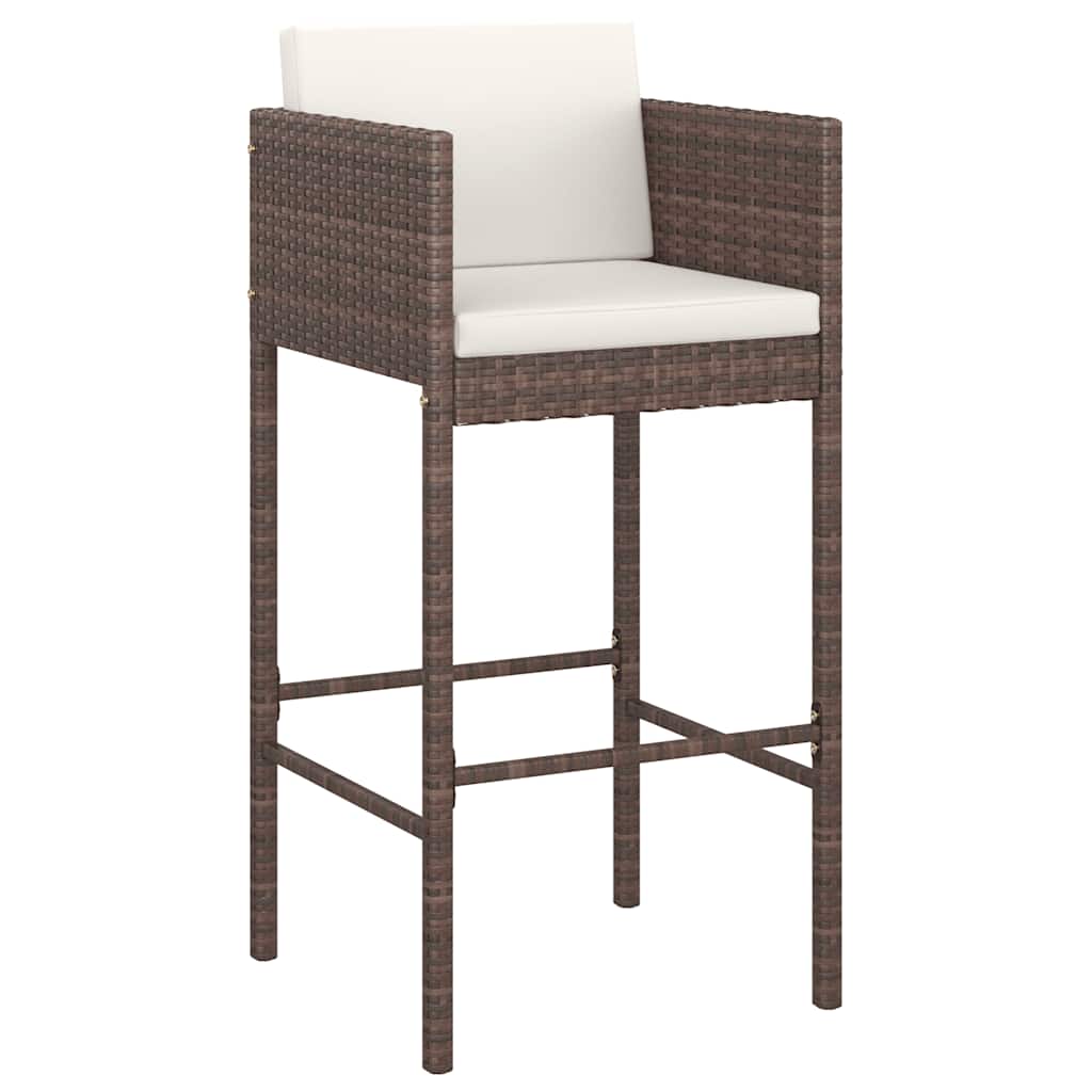 Garden Bar Set | Brown | PE rattan | Medium | Footrest | Garden Bar Set