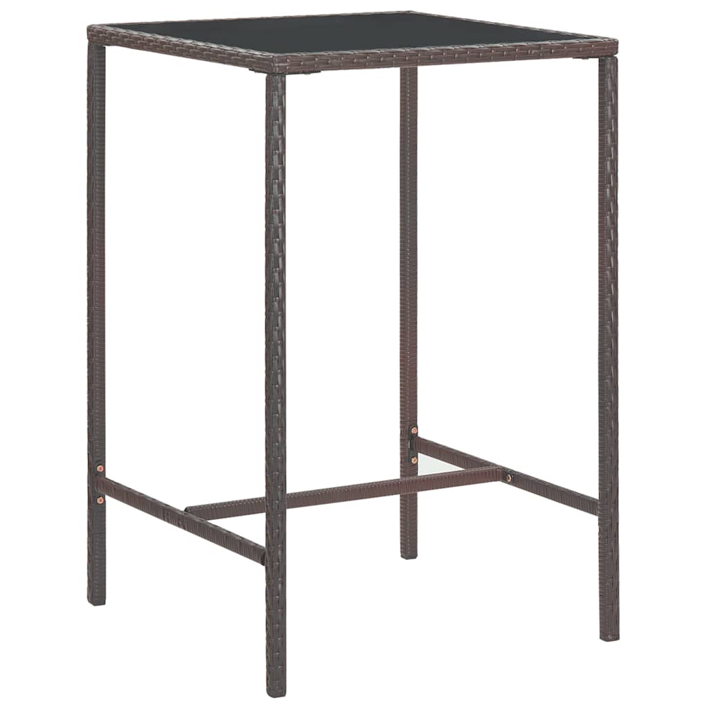 Garden Bar Set | Brown | PE rattan | Medium | Footrest | Garden Bar Set