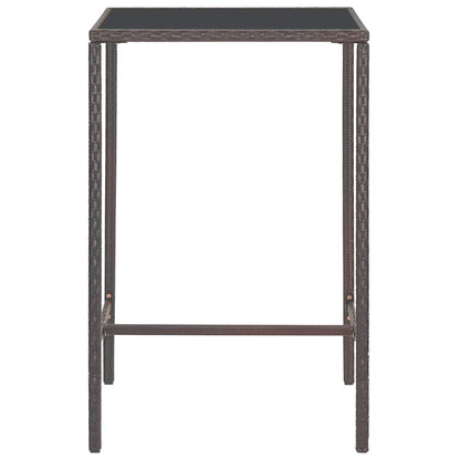 Garden Bar Set | Brown | PE rattan | Medium | Footrest | Garden Bar Set