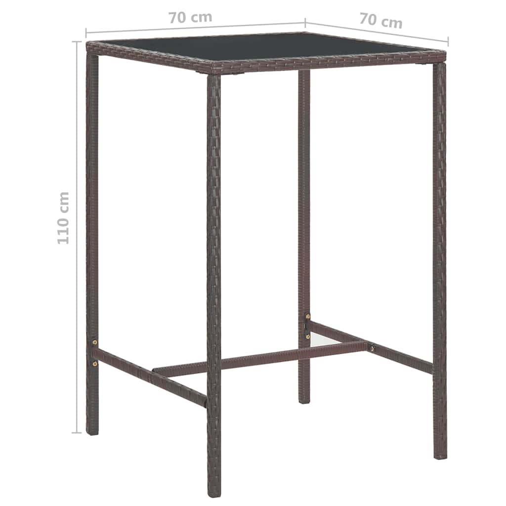 Garden Bar Set | Brown | PE rattan | Medium | Footrest | Garden Bar Set