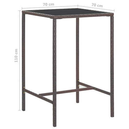 Garden Bar Set | Brown | PE rattan | Medium | Footrest | Garden Bar Set