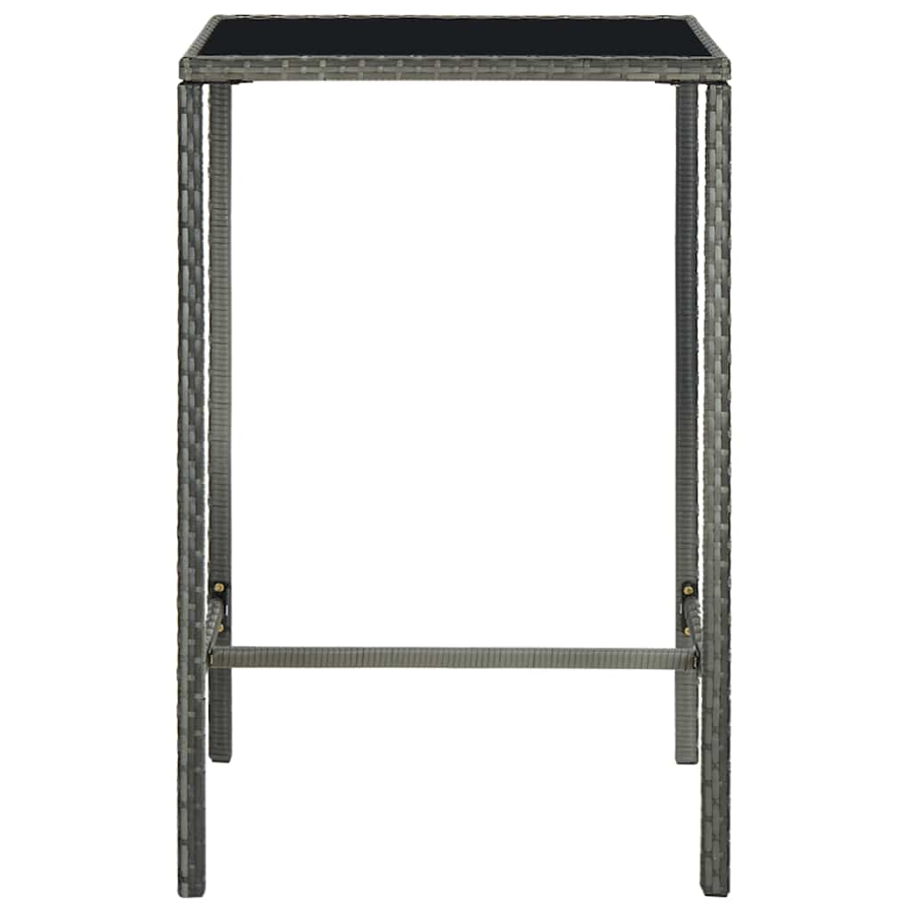 5 Piece Garden Bar Set with Cushions Poly Rattan Grey