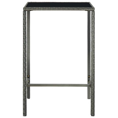 5 Piece Garden Bar Set with Cushions Poly Rattan Grey