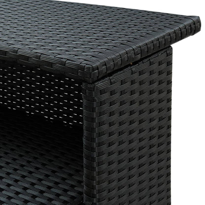 5 Piece Garden Bar Set with Cushions Poly Rattan Black