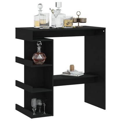 Bar Table with Storage Rack Black 100x50x101.5 cm Engineered Wood