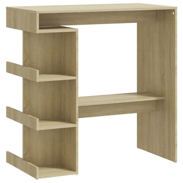 Bar Table with Storage Rack Sonoma Oak 100x50x101.5 cm Engineered Wood