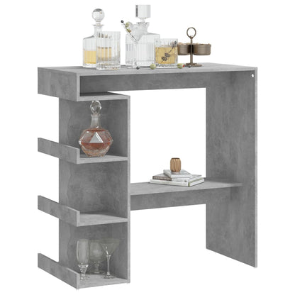 Bar Table with Storage Rack Concrete Grey 100x50x101.5cm Engineered Wood